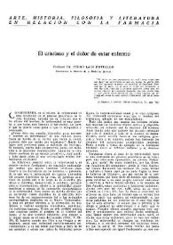 El cristiano y el dolor de estar enfermo / Pedro Laín Entralgo | Biblioteca Virtual Miguel de Cervantes