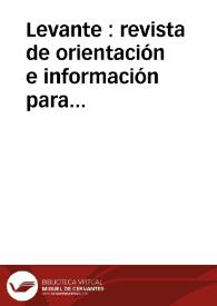 Levante : revista de orientación e información para los comisarios del E. de Levante.: Año I Número 1 - 1 enero | Biblioteca Virtual Miguel de Cervantes