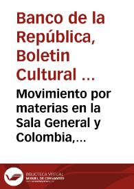 Movimiento por materias en la Sala General y Colombia, de lectura durante el mes de diciembre de 1967 | Biblioteca Virtual Miguel de Cervantes