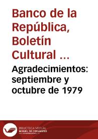 Agradecimientos: septiembre y octubre de 1979 | Biblioteca Virtual Miguel de Cervantes