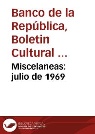 Miscelaneas: julio de 1969 | Biblioteca Virtual Miguel de Cervantes