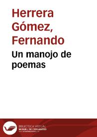 Un manojo de poemas | Biblioteca Virtual Miguel de Cervantes