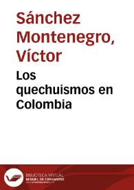 Los quechuismos en Colombia | Biblioteca Virtual Miguel de Cervantes