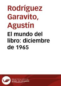 El mundo del libro: diciembre de 1965 | Biblioteca Virtual Miguel de Cervantes