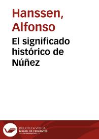 El significado histórico de Núñez | Biblioteca Virtual Miguel de Cervantes