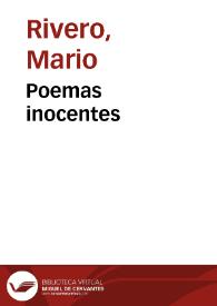Poemas inocentes | Biblioteca Virtual Miguel de Cervantes