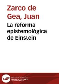 La reforma epistemológica de Einstein | Biblioteca Virtual Miguel de Cervantes