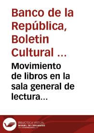 Movimiento de libros en la sala general de lectura durante el mes de Enero de 1960 | Biblioteca Virtual Miguel de Cervantes