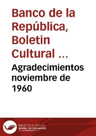 Agradecimientos noviembre de 1960 | Biblioteca Virtual Miguel de Cervantes