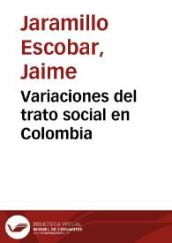Variaciones del trato social en Colombia | Biblioteca Virtual Miguel de Cervantes