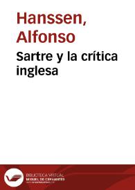 Sartre y la crítica inglesa | Biblioteca Virtual Miguel de Cervantes