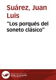 “Los porqués del soneto clásico” | Biblioteca Virtual Miguel de Cervantes