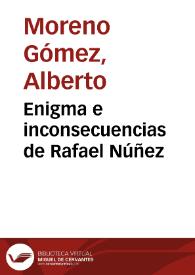 Enigma e inconsecuencias de Rafael Núñez | Biblioteca Virtual Miguel de Cervantes