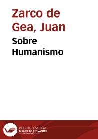 Sobre Humanismo | Biblioteca Virtual Miguel de Cervantes