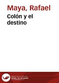 Colón y el destino | Biblioteca Virtual Miguel de Cervantes