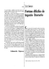 Formas difíciles del ingenio literario / Francisco Gutiérrez C. | Biblioteca Virtual Miguel de Cervantes