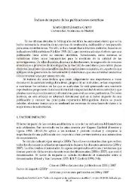 Índices de impacto de las publicaciones científicas / María Jesús Zamora Calvo | Biblioteca Virtual Miguel de Cervantes