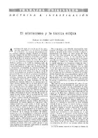 El cristianismo y la técnica médica / Pedro Laín Entralgo | Biblioteca Virtual Miguel de Cervantes