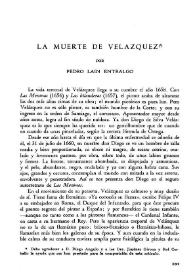 La muerte de Velázquez / Por Pedro Laín Entralgo | Biblioteca Virtual Miguel de Cervantes