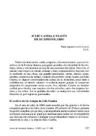 Julio Camba a través de su epistolario / Pedro Ignacio López García | Biblioteca Virtual Miguel de Cervantes