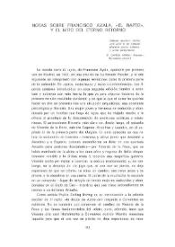 Notas sobre Francisco Ayala, "El rapto" y el mito del eterno retorno / Manuel Durán | Biblioteca Virtual Miguel de Cervantes