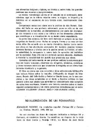 Revalorización de un romántico ; Lealtades y traiciones de la memoria / Blas Matamoro | Biblioteca Virtual Miguel de Cervantes