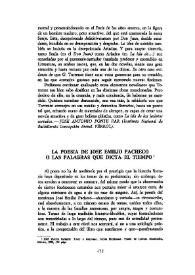 La poesía de José Emilio Pacheco o las palabras que dicta el tiempo / J. M. García Rey | Biblioteca Virtual Miguel de Cervantes