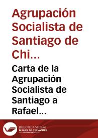 Carta de la Agrupación Socialista de Santiago a Rafael Altamira. Santiago de Chile, noviembre de 1909 | Biblioteca Virtual Miguel de Cervantes