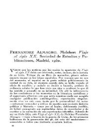 Melchor Fernández Almagro: "Viaje al siglo XX". Sociedad de Estudios y Publicaciones, Madrid, 1962 / Pedro Laín Entralgo | Biblioteca Virtual Miguel de Cervantes
