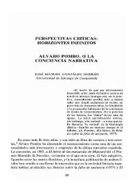 Álvaro Pombo o la conciencia narrativa  / José Manuel González Herrán | Biblioteca Virtual Miguel de Cervantes