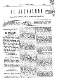 El Jornalero : semanario defensor de los intereses del obrero (Alcoy). Año 1, núm. 3,  5 de octubre de 1889 | Biblioteca Virtual Miguel de Cervantes
