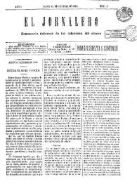 El Jornalero : semanario defensor de los intereses del obrero (Alcoy). Año 1, núm. 4, 12 de octubre de 1889 | Biblioteca Virtual Miguel de Cervantes