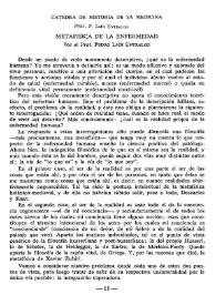 Metafísica de la enfermedad / Pedro Laín Entralgo | Biblioteca Virtual Miguel de Cervantes