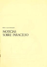 Noticias sobre Paracelso / Pedro Laín Entralgo | Biblioteca Virtual Miguel de Cervantes