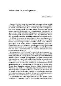 Veinte años de poesía peruana / Eduardo Chirinos | Biblioteca Virtual Miguel de Cervantes