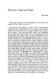 Entrevista a Jorge Luis Borges / Reina Roffé | Biblioteca Virtual Miguel de Cervantes