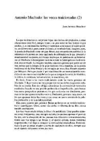 Antonio Machado: las voces traicionadas (2)  / Juan Antonio Masoliver | Biblioteca Virtual Miguel de Cervantes