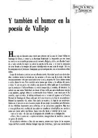 Y también el humor en la poesía de Vallejo / Jorge Díaz Herrera | Biblioteca Virtual Miguel de Cervantes