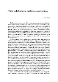 Cuba en la literatura catalana contemporánea / Álex Broch | Biblioteca Virtual Miguel de Cervantes