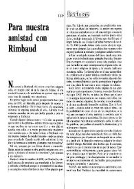 Para nuestra amistad con Rimbaud / Rafael Flores | Biblioteca Virtual Miguel de Cervantes