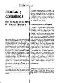 Intimidad y circunstancia. Dos enfoques de la obra de Antonio Machado / Manuel Rico | Biblioteca Virtual Miguel de Cervantes
