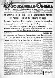 Solidaridad Obrera : Órgano y Portavoz de la Confederación Regional del Trabajo de Levante. Núm. 116, 30 de abril de 1936 | Biblioteca Virtual Miguel de Cervantes