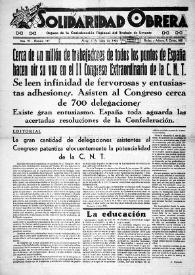 Solidaridad Obrera : Órgano y Portavoz de la Confederación Regional del Trabajo de Levante. Núm. 117, 7  de mayo de 1936 | Biblioteca Virtual Miguel de Cervantes