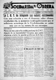 Solidaridad Obrera : Órgano y Portavoz de la Confederación Regional del Trabajo de Levante. Núm. 118, 14 de mayo de 1936 | Biblioteca Virtual Miguel de Cervantes