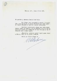Carta de Manuel Altolaguirre a Camilo José Cela. México, 25 de junio de 1958 | Biblioteca Virtual Miguel de Cervantes