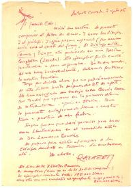 Más información sobre Carta de Rafael Alberti a Camilo José Cela. Anticoli Corrado, 7 de agosto de 1965
