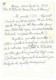 Carta de Jorge Guillén a Camilo José Cela. Provins, 24 de agosto de 1959
 | Biblioteca Virtual Miguel de Cervantes