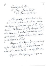 Carta de Jorge Guillén a Camilo José Cela. Cambridge, 7 de julio de 1965
 | Biblioteca Virtual Miguel de Cervantes