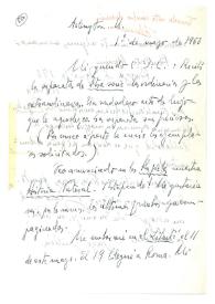 Carta de Jorge Guillén a Camilo José Cela. Arlington, 1 de mayo de 1968
 | Biblioteca Virtual Miguel de Cervantes