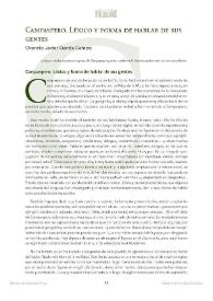 Campaspero. Léxico y forma de hablar de sus gentes / Oroncio Javier García Campo | Biblioteca Virtual Miguel de Cervantes